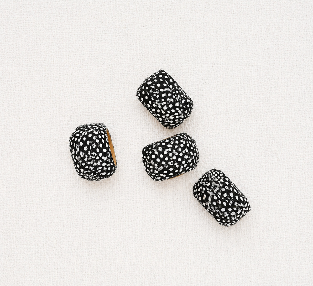 Feathered Polka Dot Napkin Rings (set of 4)