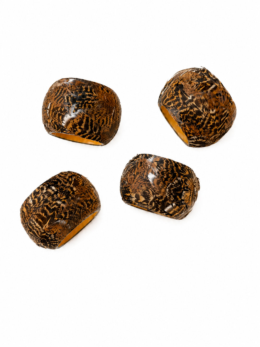 Grouse Feather Napkin Ring Set