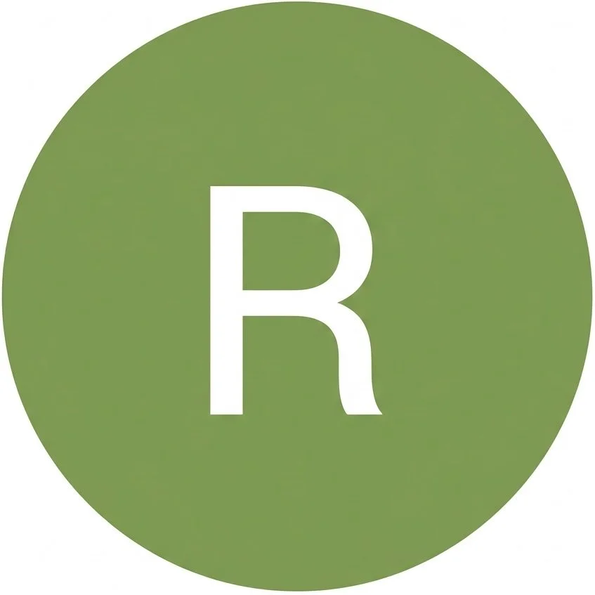 Green circular icon with a white capital letter R in the center.