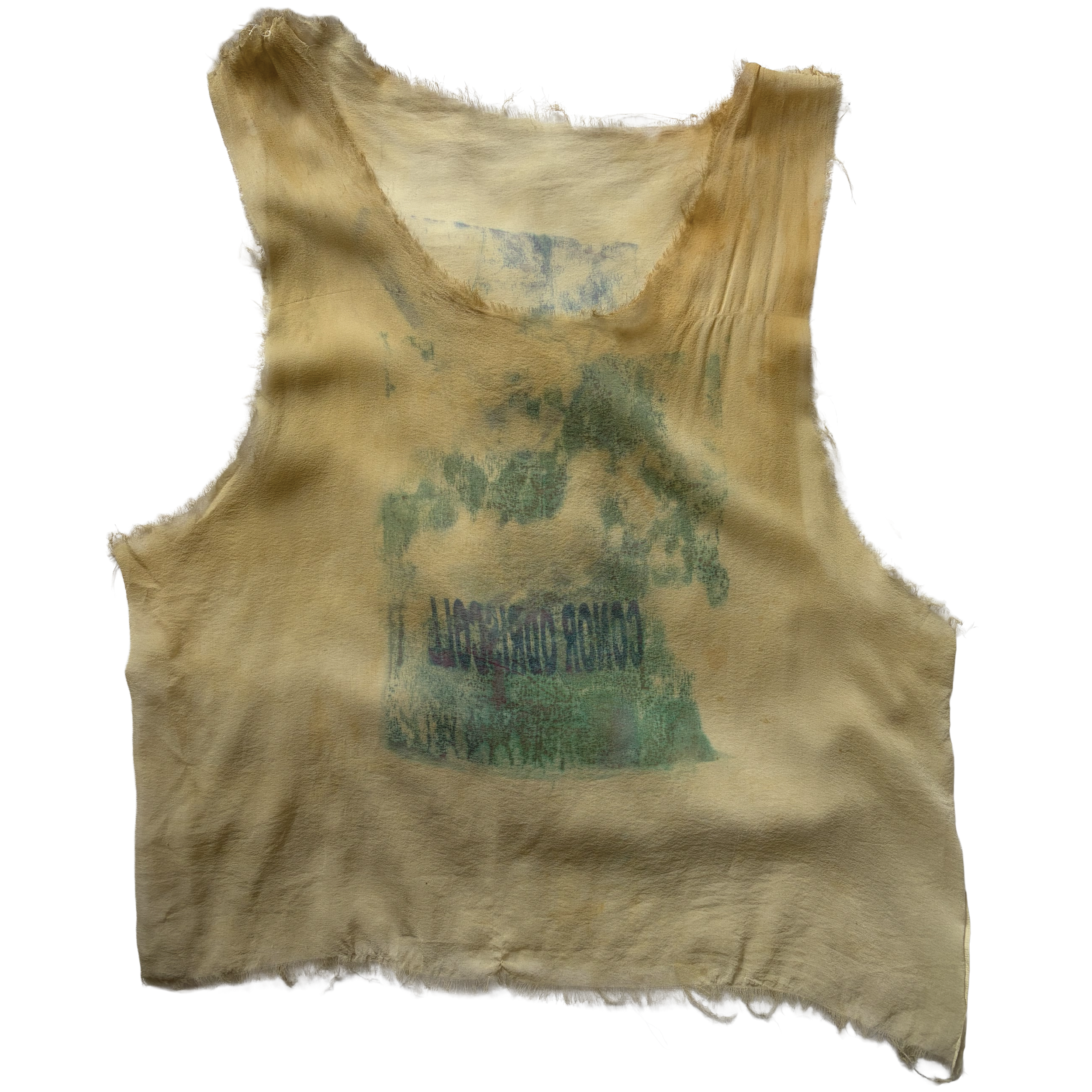 PRINTED SHEER SILK TANK TOP