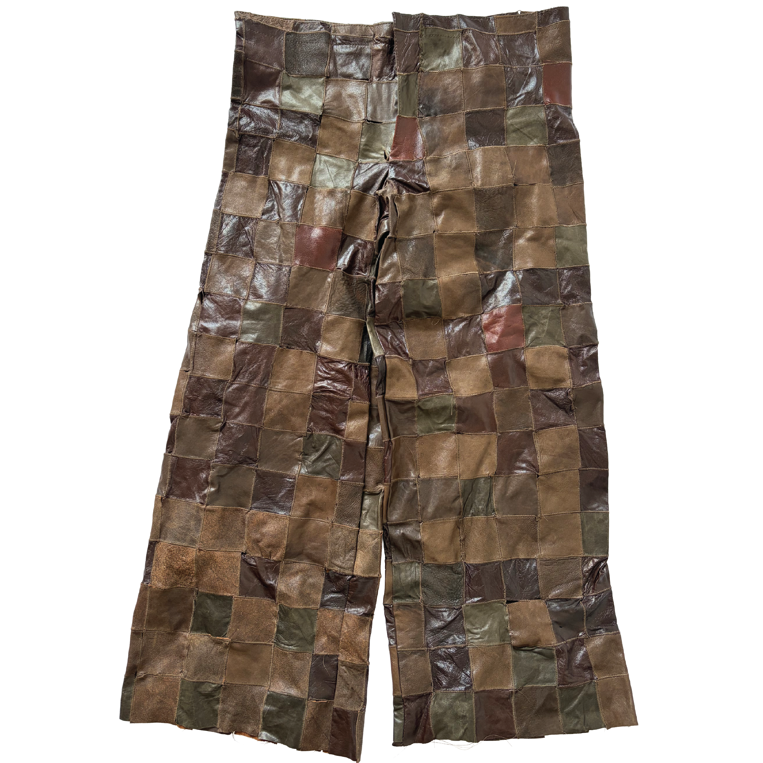SQUARE PATCHWORK LEATHER CAPRIS