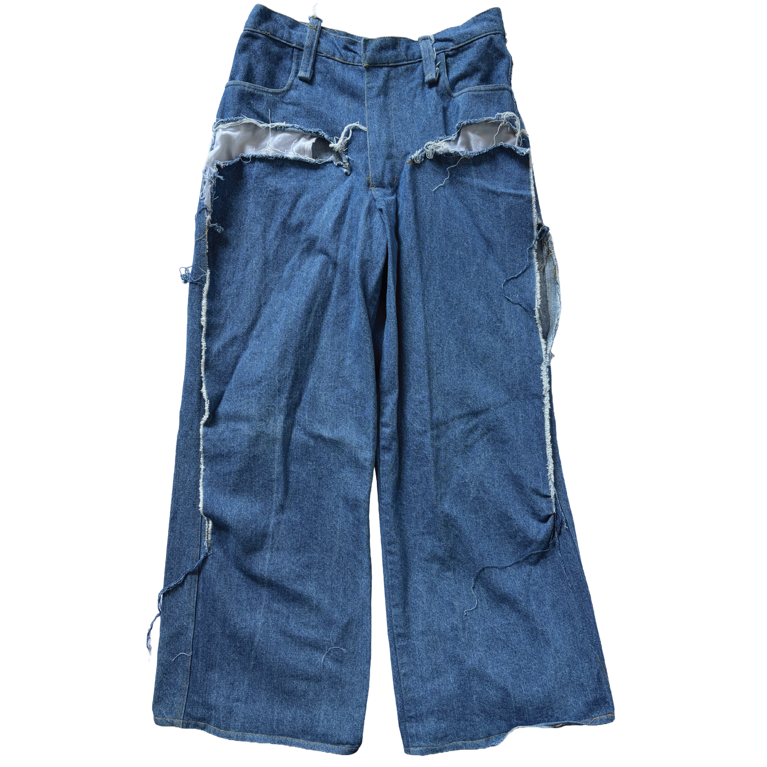 CUT-AWAY DENIM JEANS