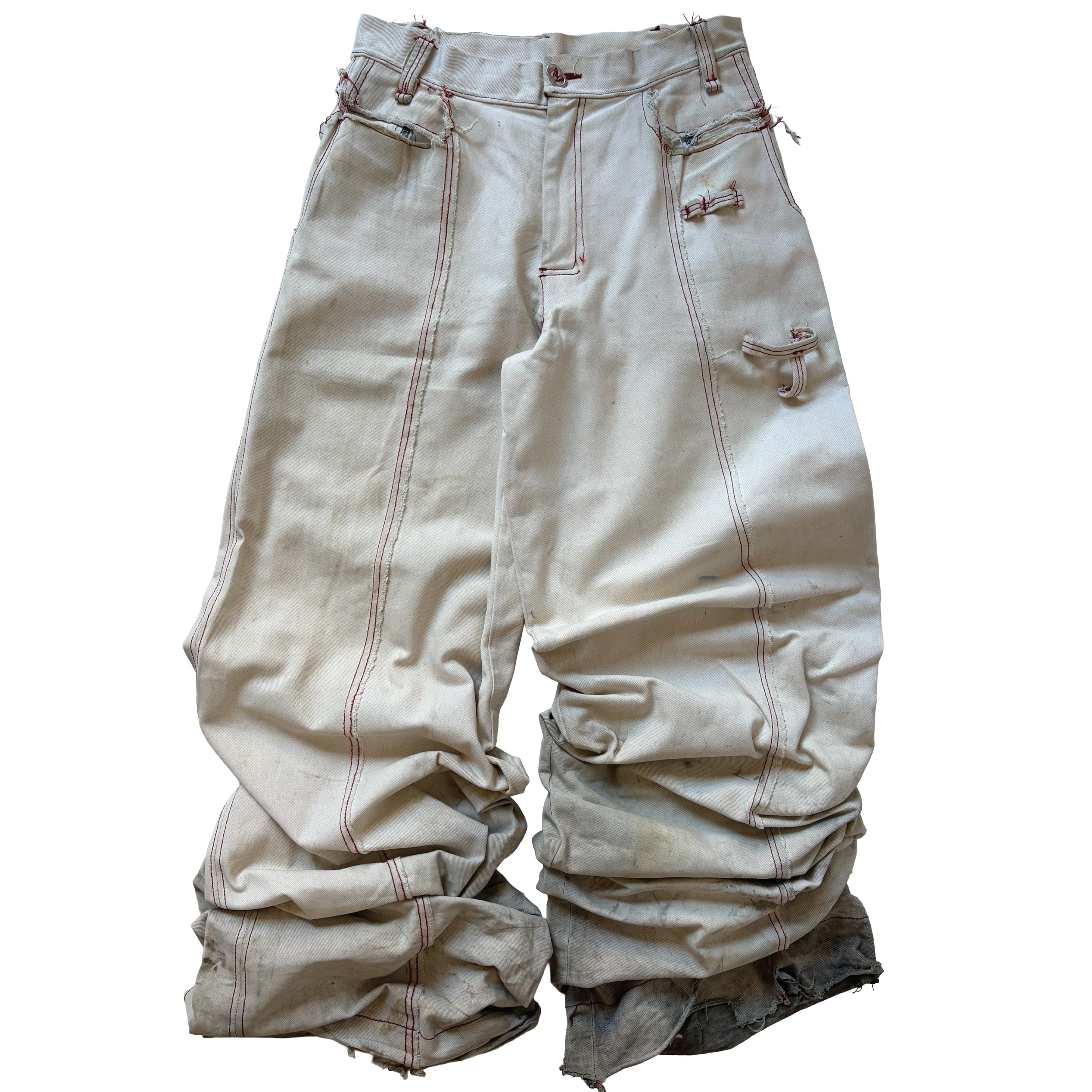 MUD-STAINED STACKED JEAN