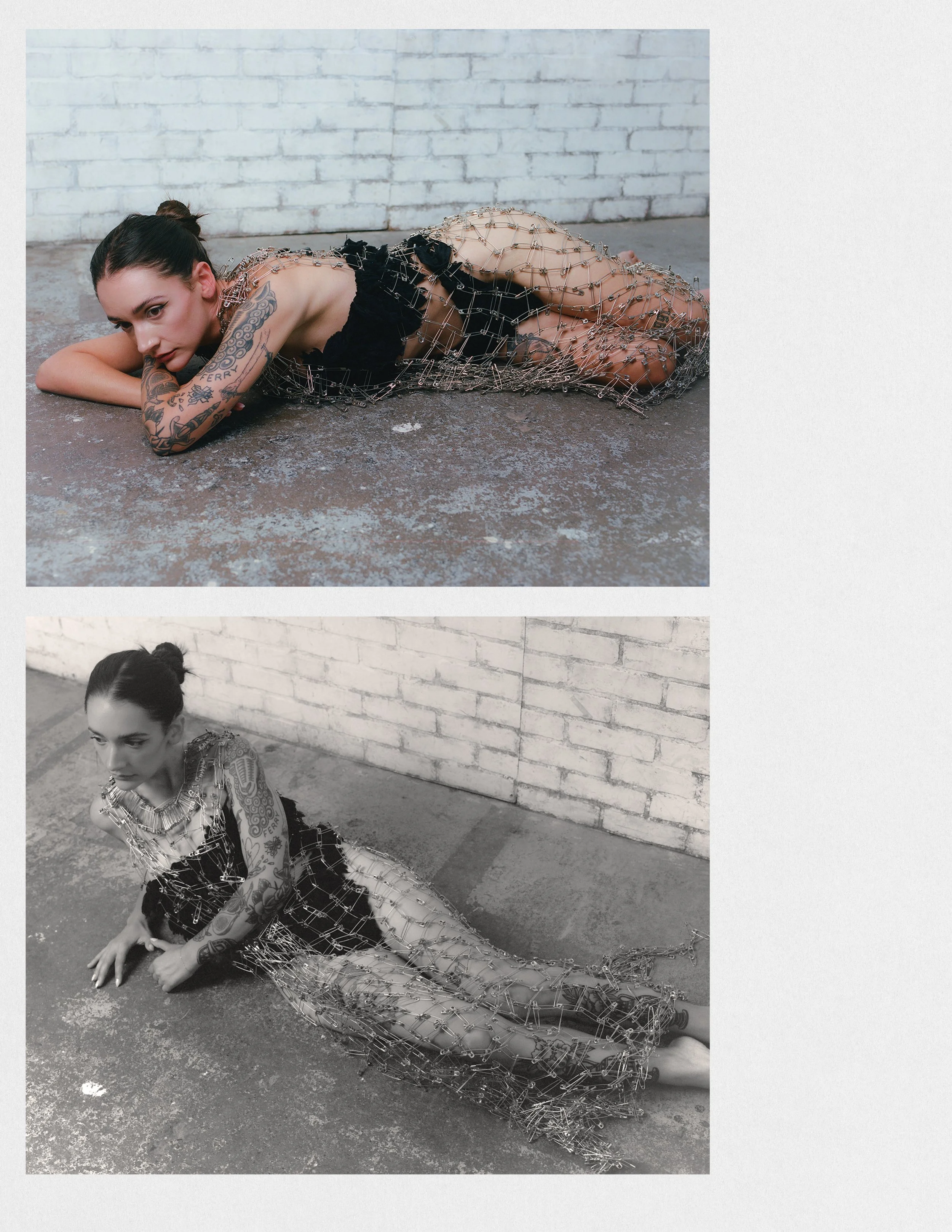 safety pin dress for decal magazine conor o'driscoll