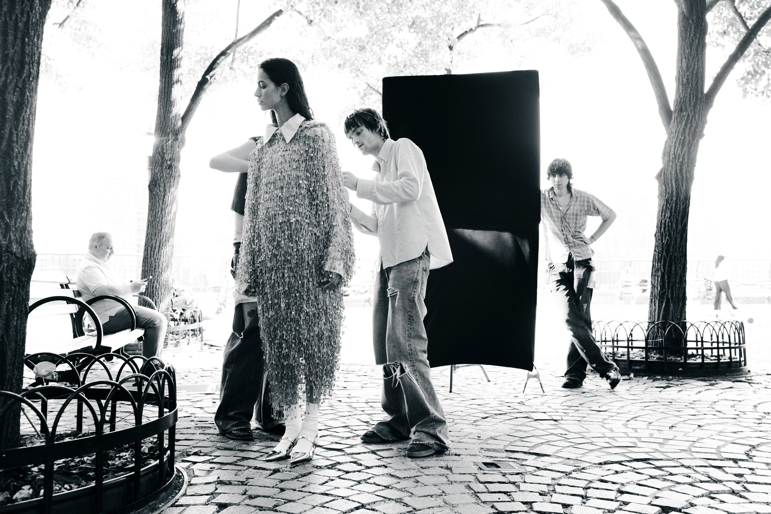 conor o’driscoll conor odriscoll safety pin coat. new york atelier runway fashion designer parsons graduate. 2026 nico daniels