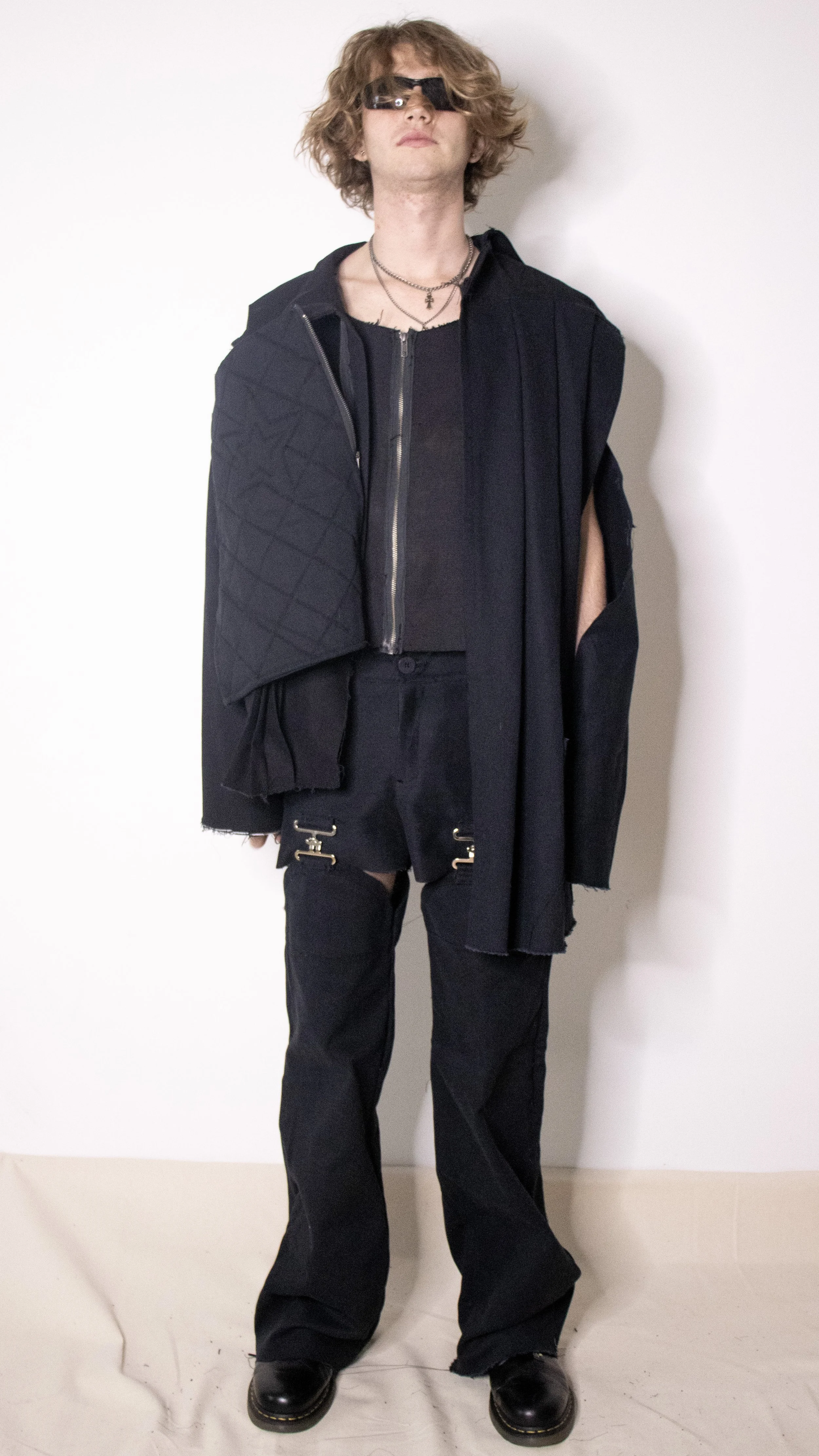 diego mcelroy pretty ballads wearing printed vest detachable coat and detachable pant for conor o'driscoll cult collection