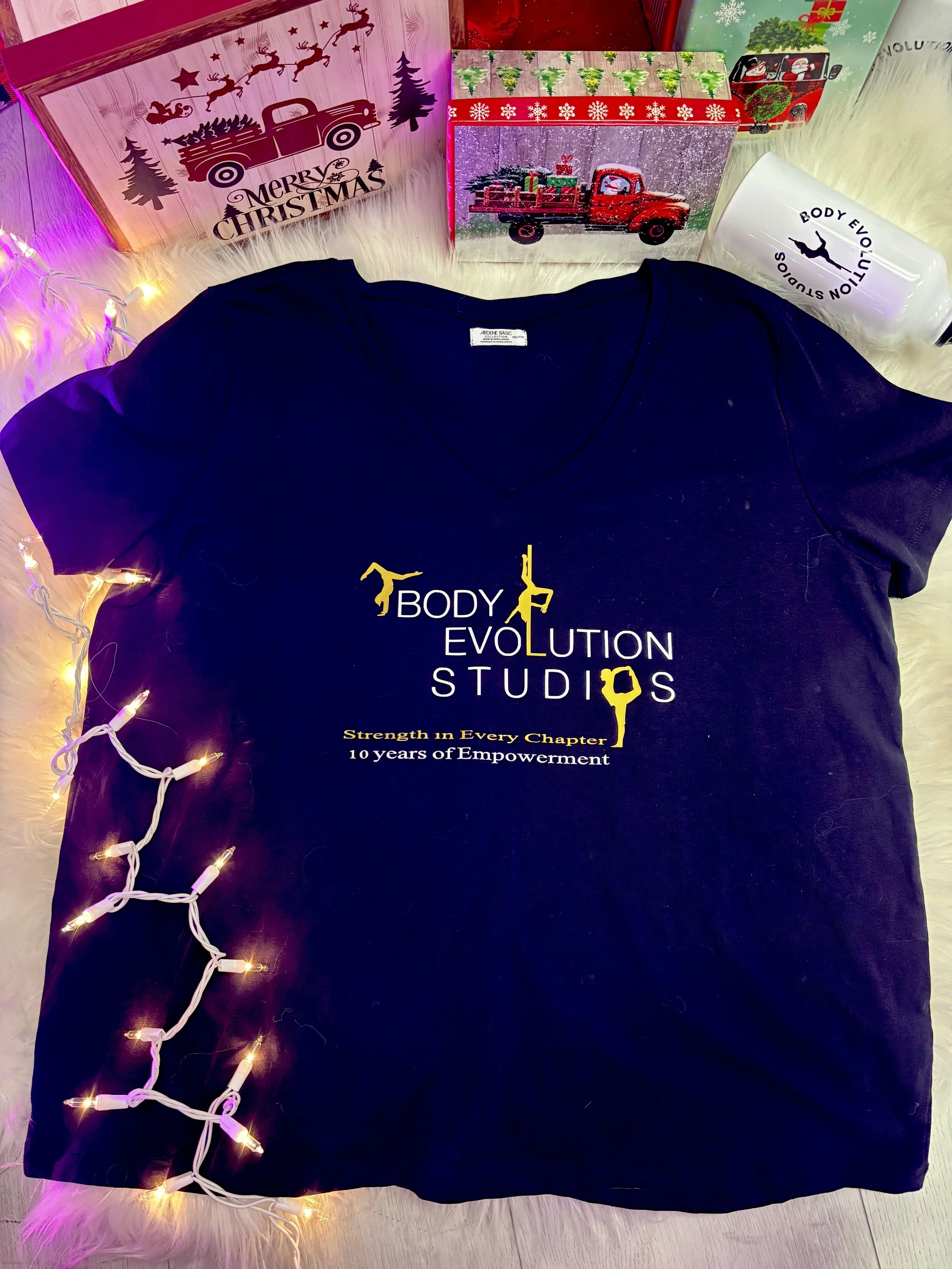 BES 10-Year Anniversary V-Neck Tee – Black (XXL)