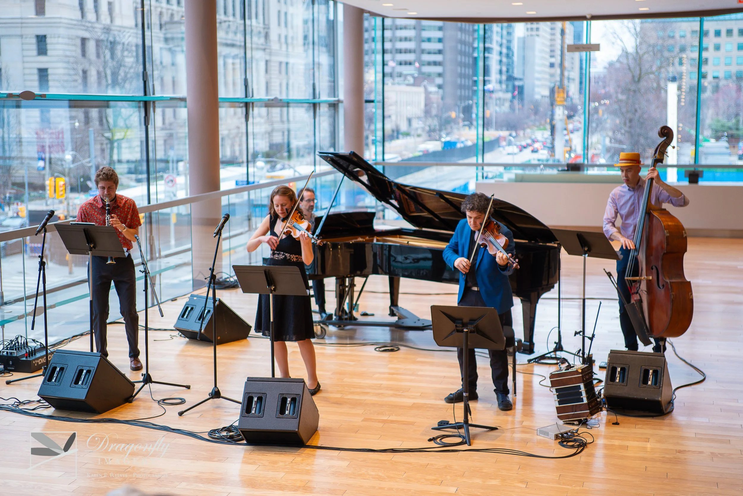 photographer Karen E. Reeves at  the Free Concert Series in the Richard Bradshaw