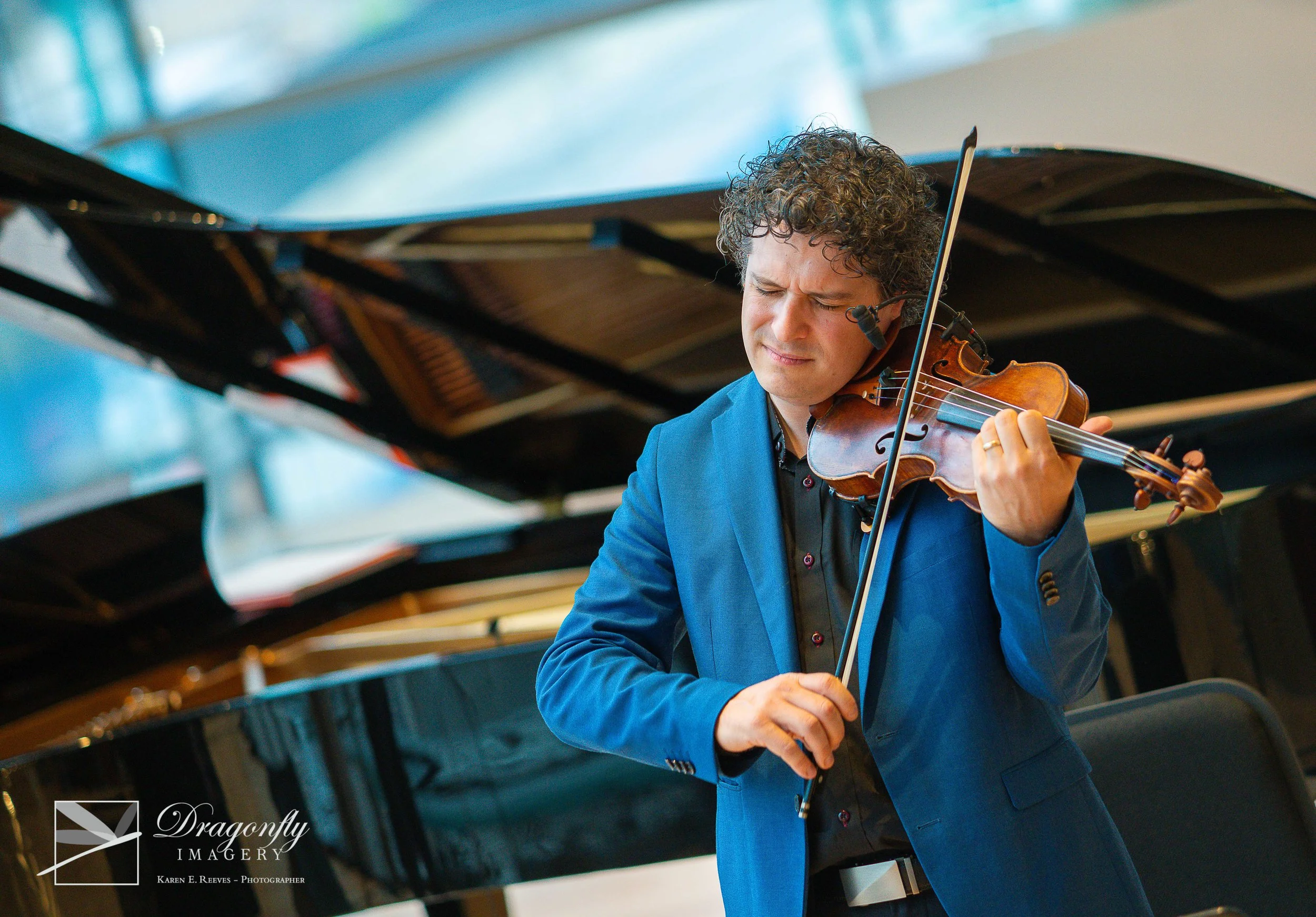 photographer Karen E. Reeves at  the Free Concert Series in the Richard Bradshaw