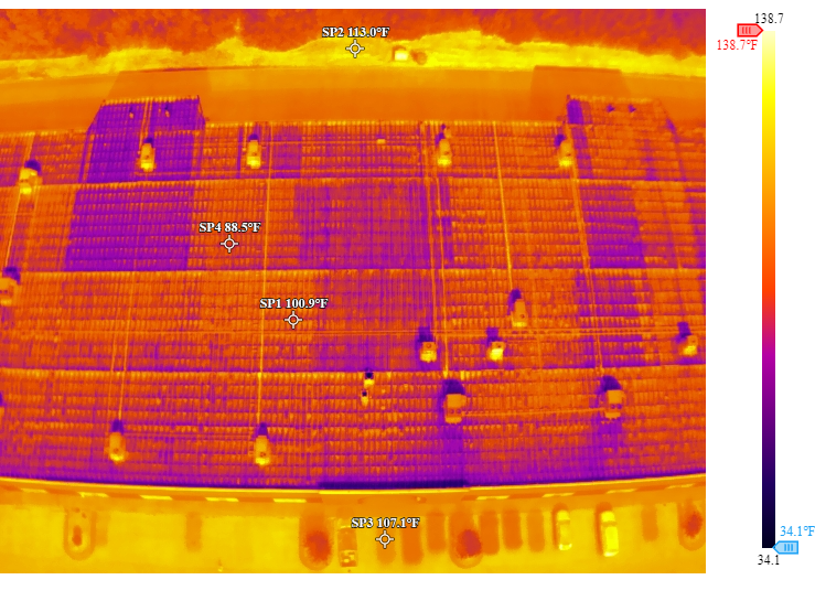 Thermal gradient roofing vs concrete for comparison.