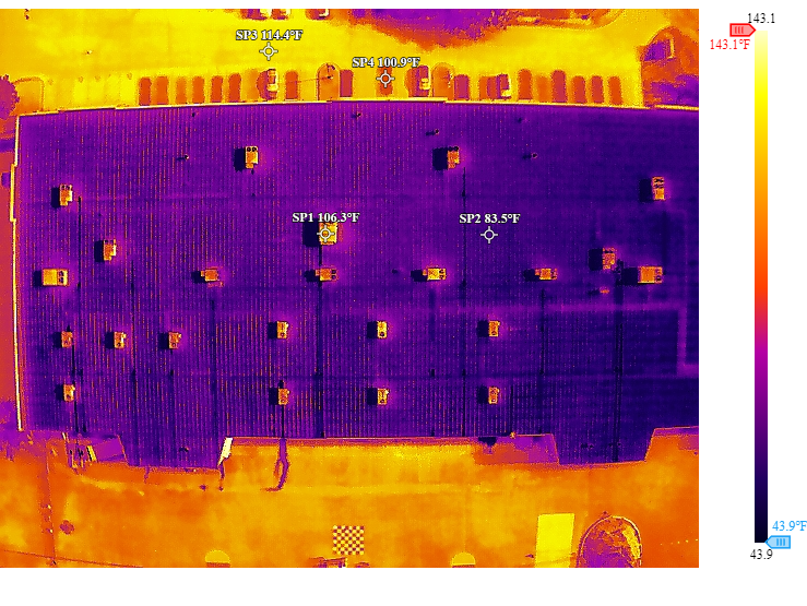 Thermal after 1st coat. AC housing vs roofing. 