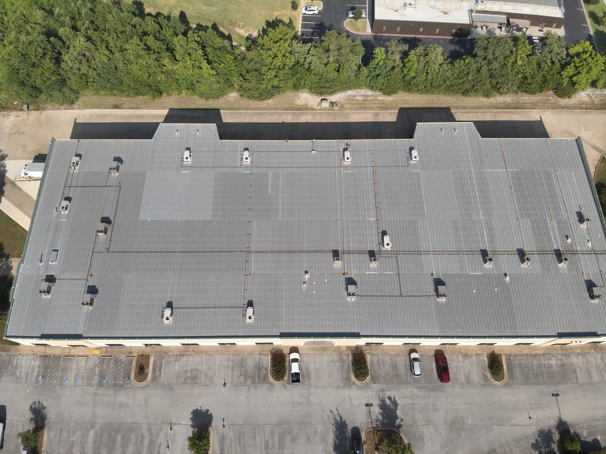 Metal roofing before coating. 