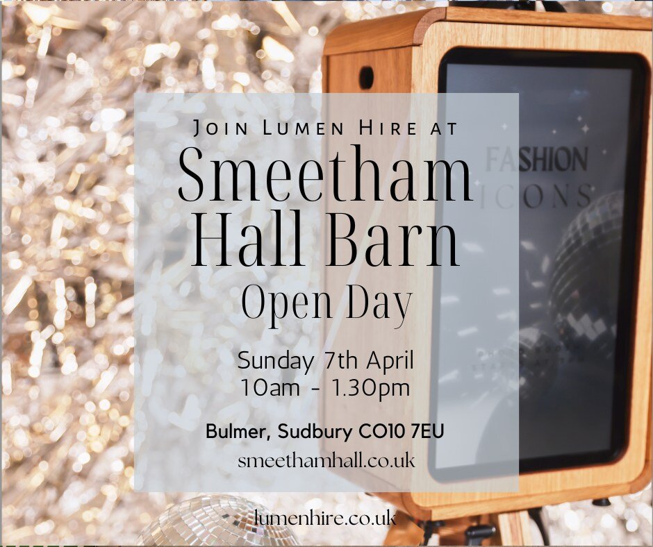 Join us and other wonderful suppliers at the beautiful Smeetham Hall Barn - Romantic Wedding Venue in Essex on Sunday for their Open Day. 

We're thrilled to share that we're a recommended supplier of this stunning venue! Whether you're planning your