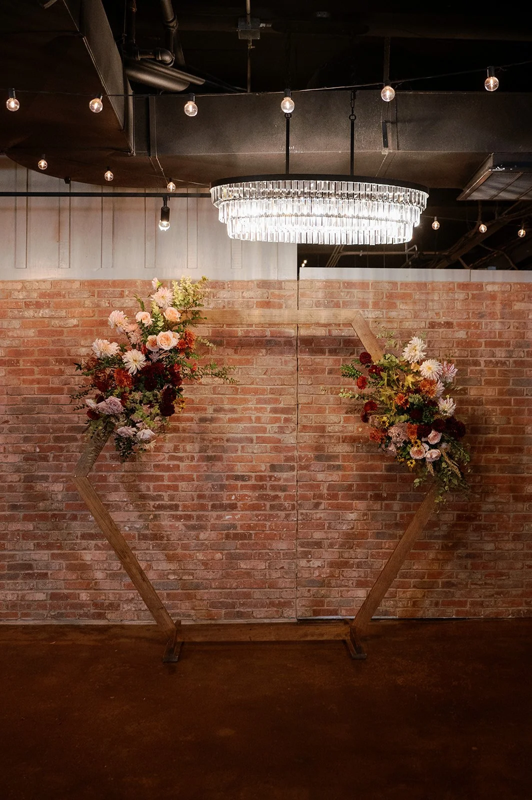 flower floral arrangement wedding arch autumn main street ballroom ellicott city maryland