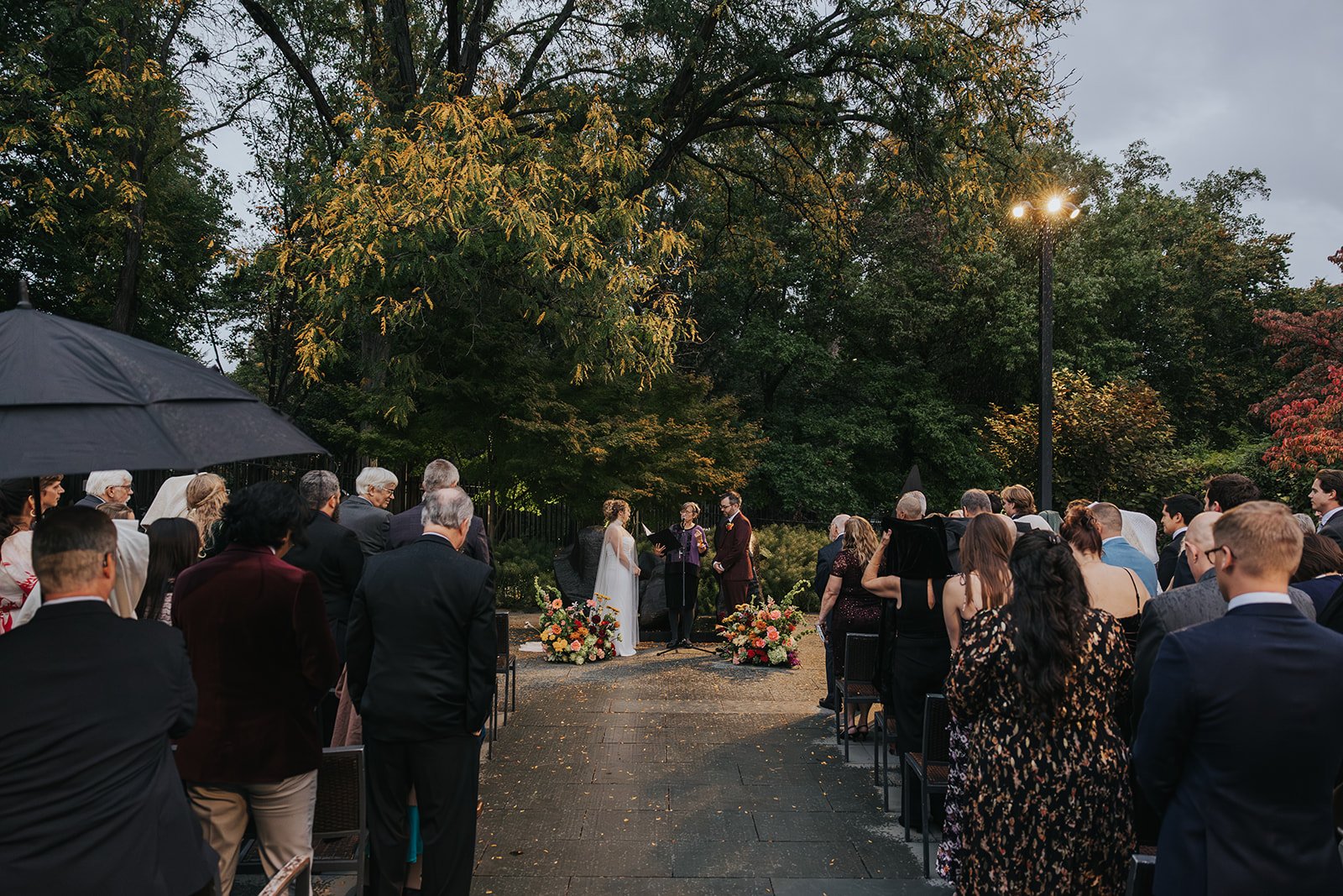 bride groom wedding ceremony flowers floral arrangement aisle baltimore museum of art sculpture garden