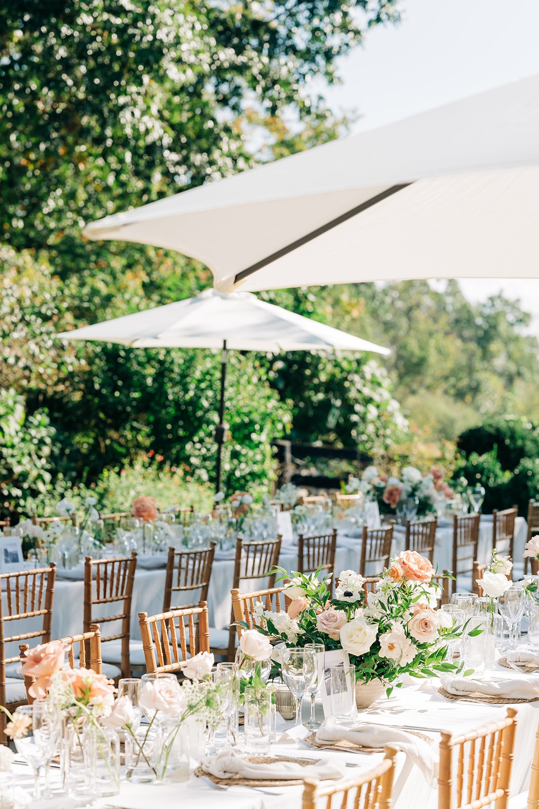 wedding reception table decor design floral centerpiece outdoor goodstone inn restaurant