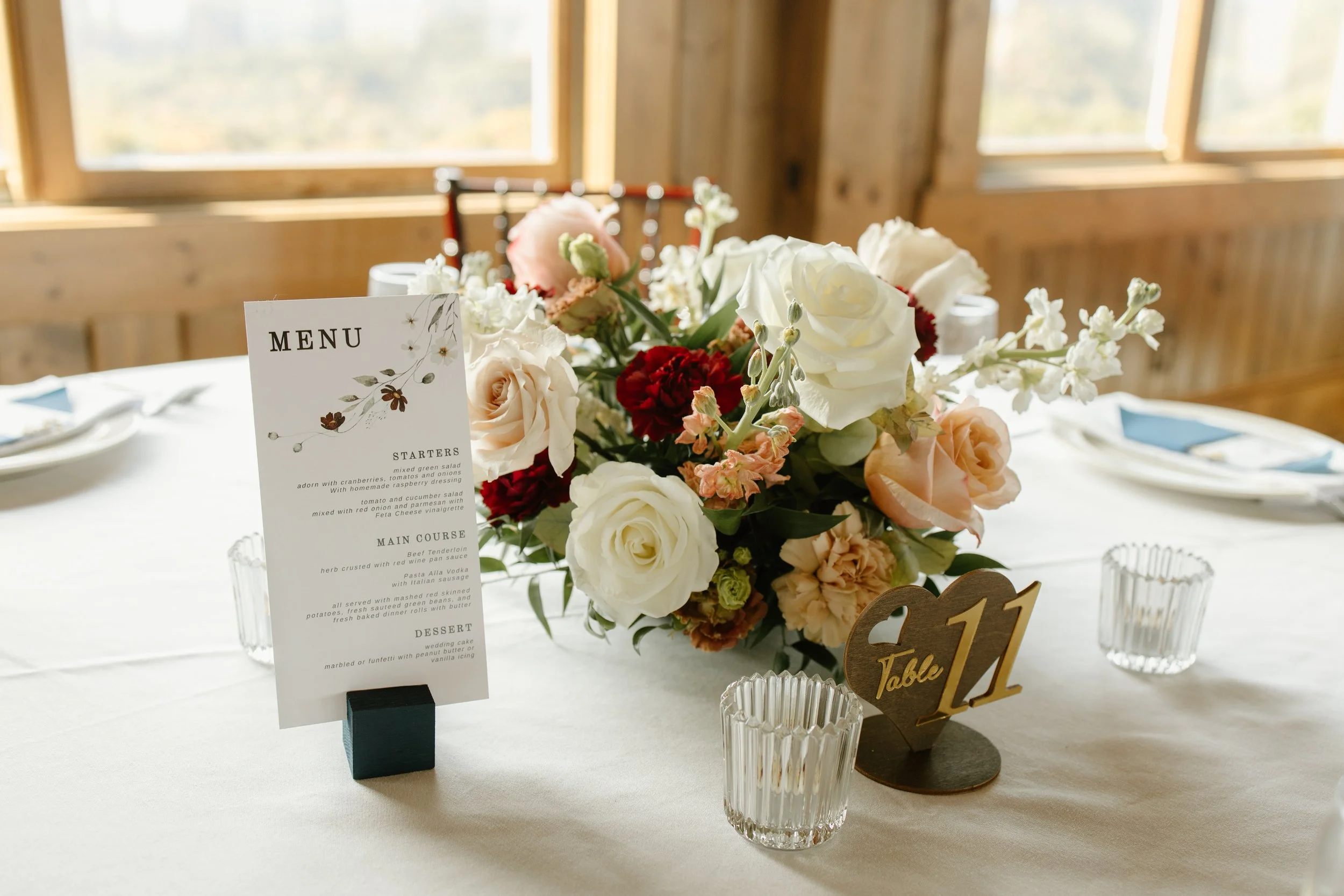 autumn fall floral flower centerpiece wedding reception house mountain inn irvine estate