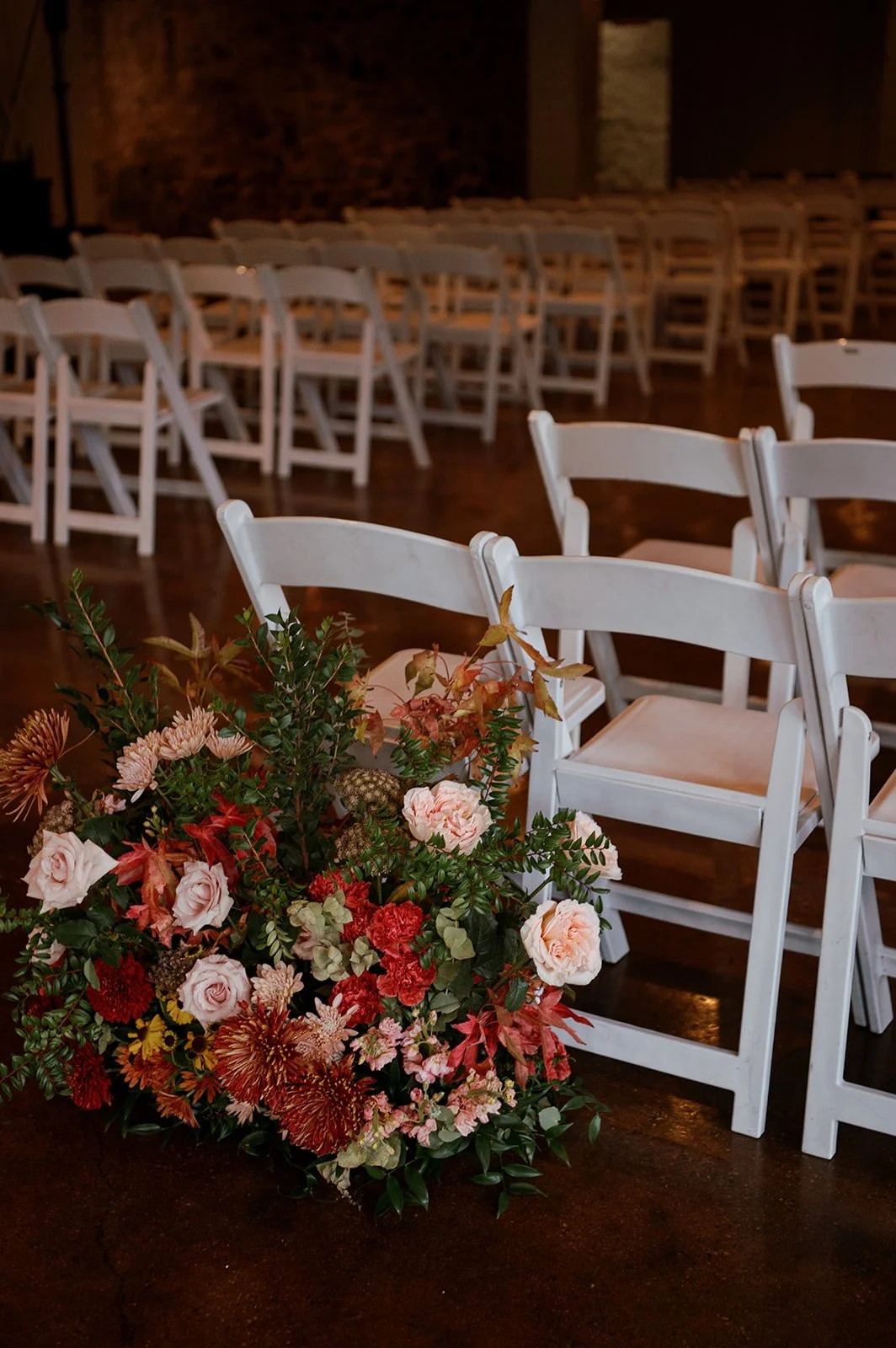 flower floral ground arrangement wedding aisle autumn main street ballroom ellicott city maryland