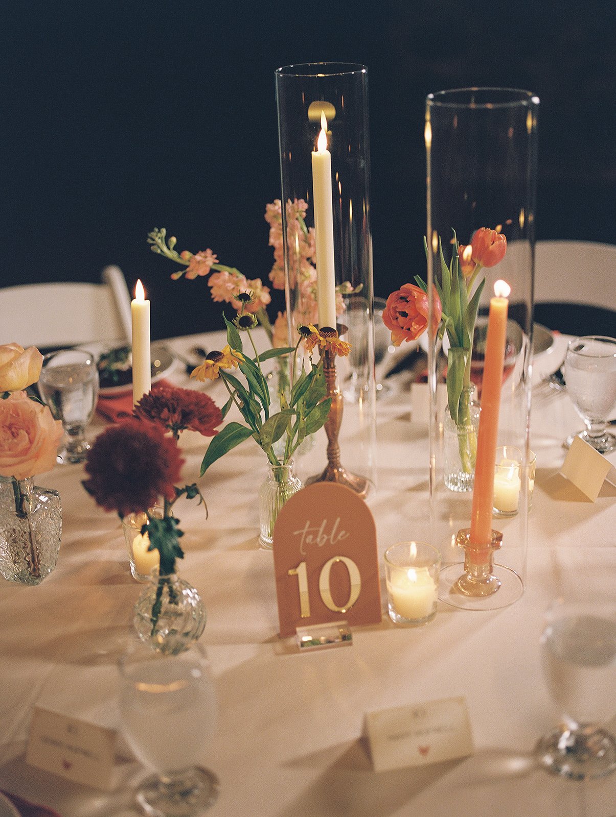 WEDDING RECEPTION FLORAL BUD VASE CANDLELIGHT CENTERPIECE TABLE DECOR