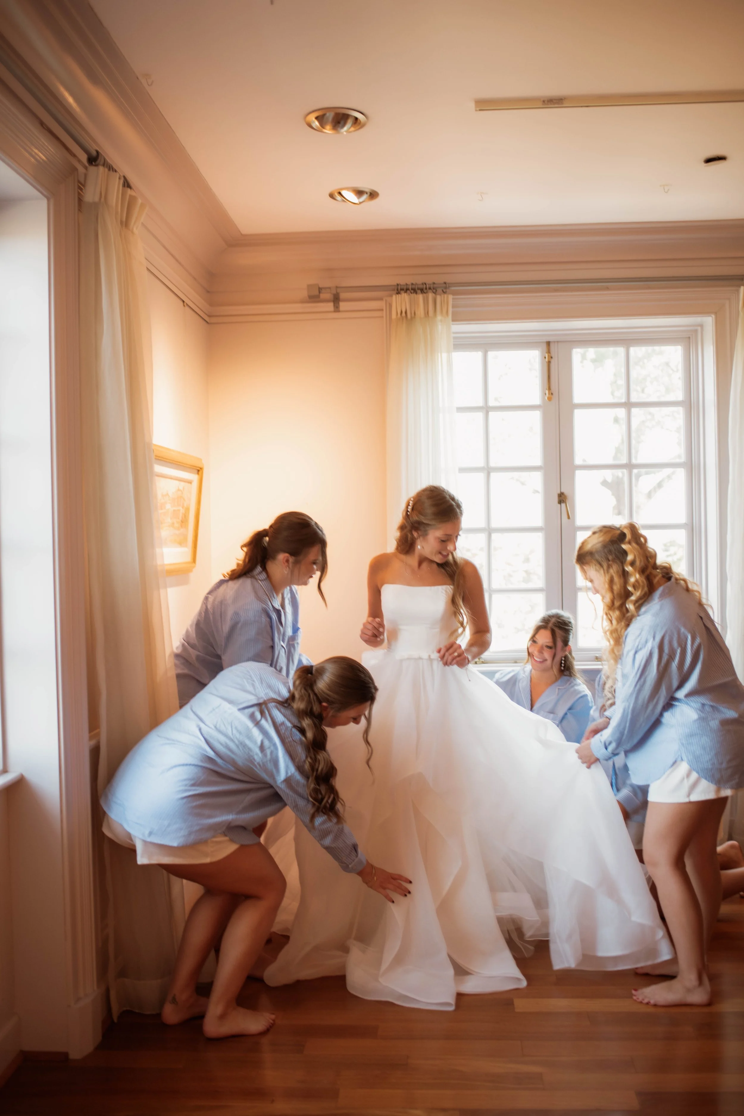 bride wedding gown bridesmaids mansion at strathmore bethesda maryland