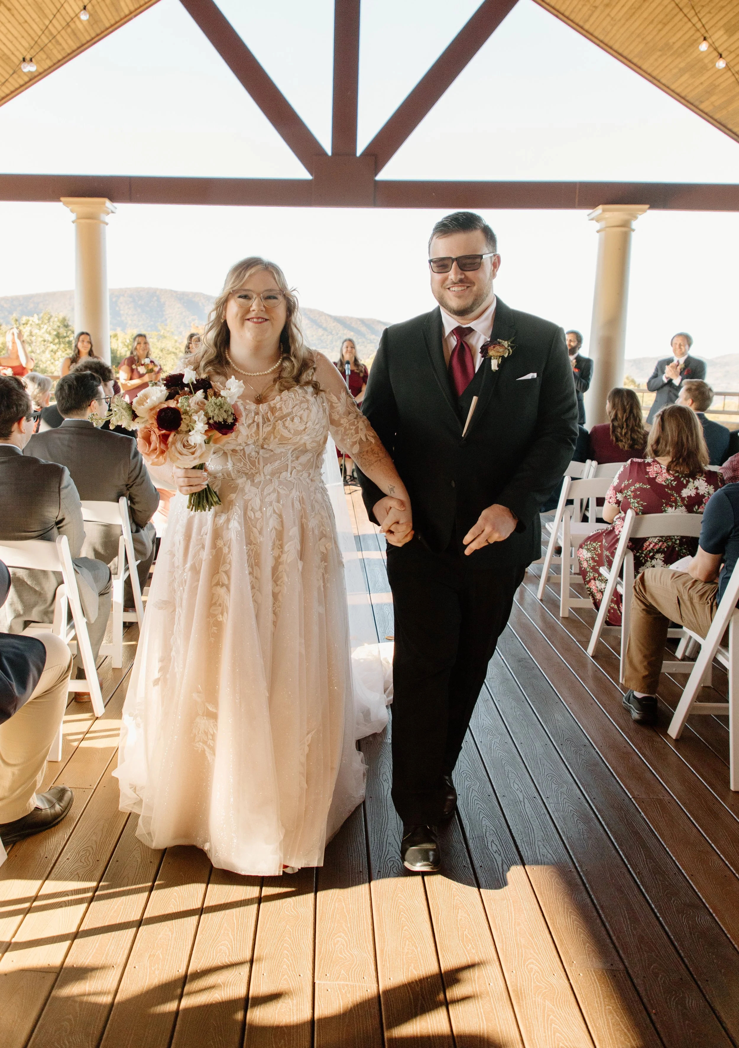 house mountain inn irvine estate wedding ceremony bride groom