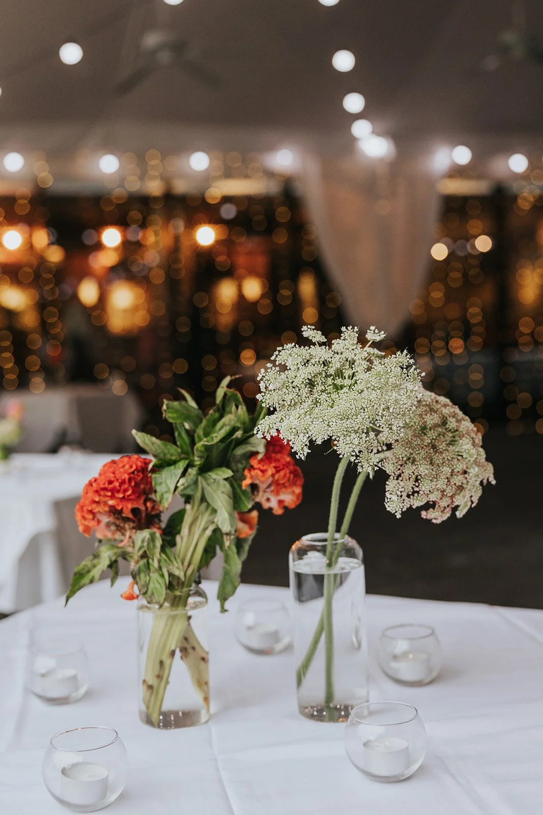 wedding reception flowers floral arrangement ikebana table decor baltimore museum of art sculpture garden