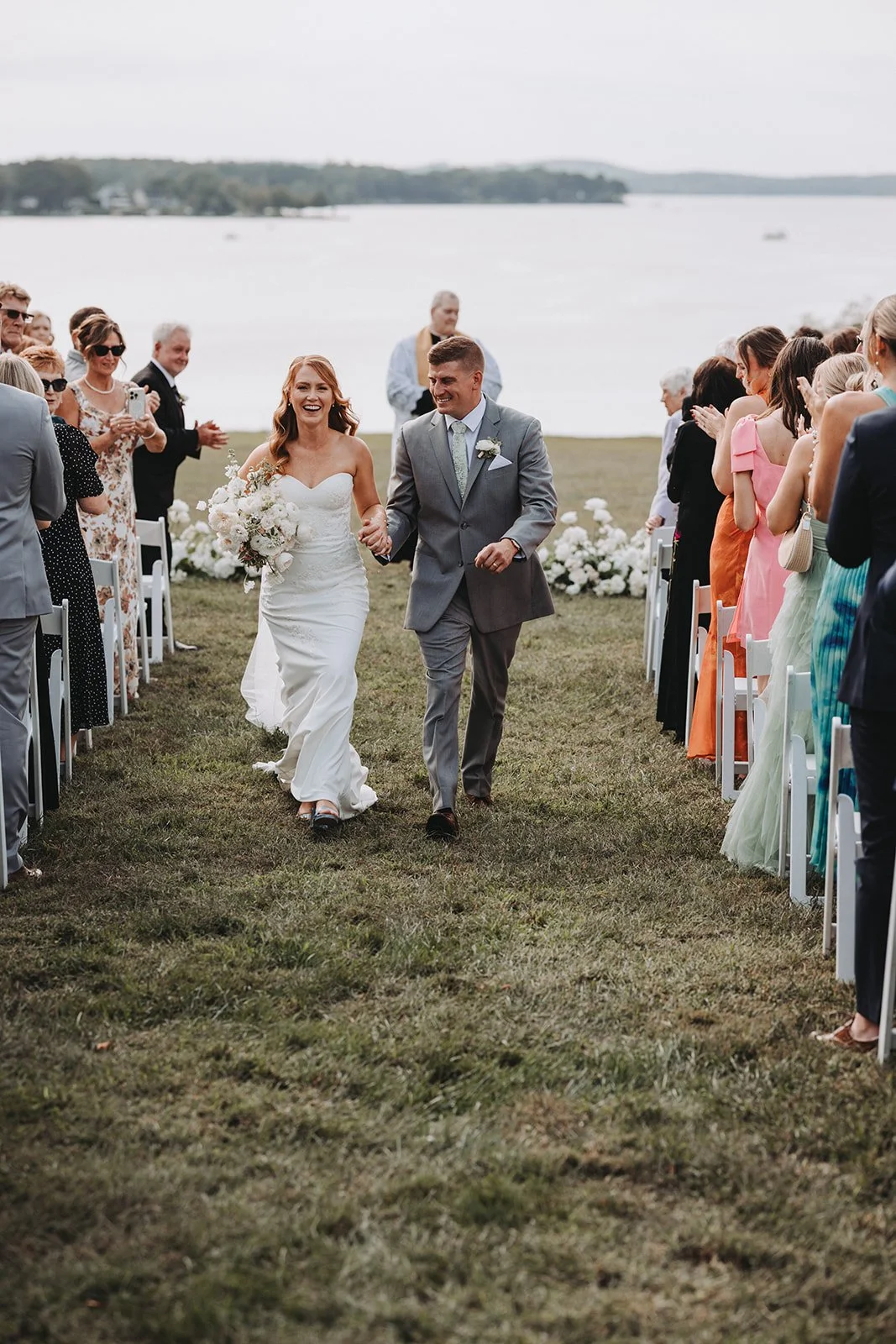 bride groom bridal bouquet ground flowers floral arrangement aisle catholic wedding ceremony bohemia manor farm chesapeake city maryland