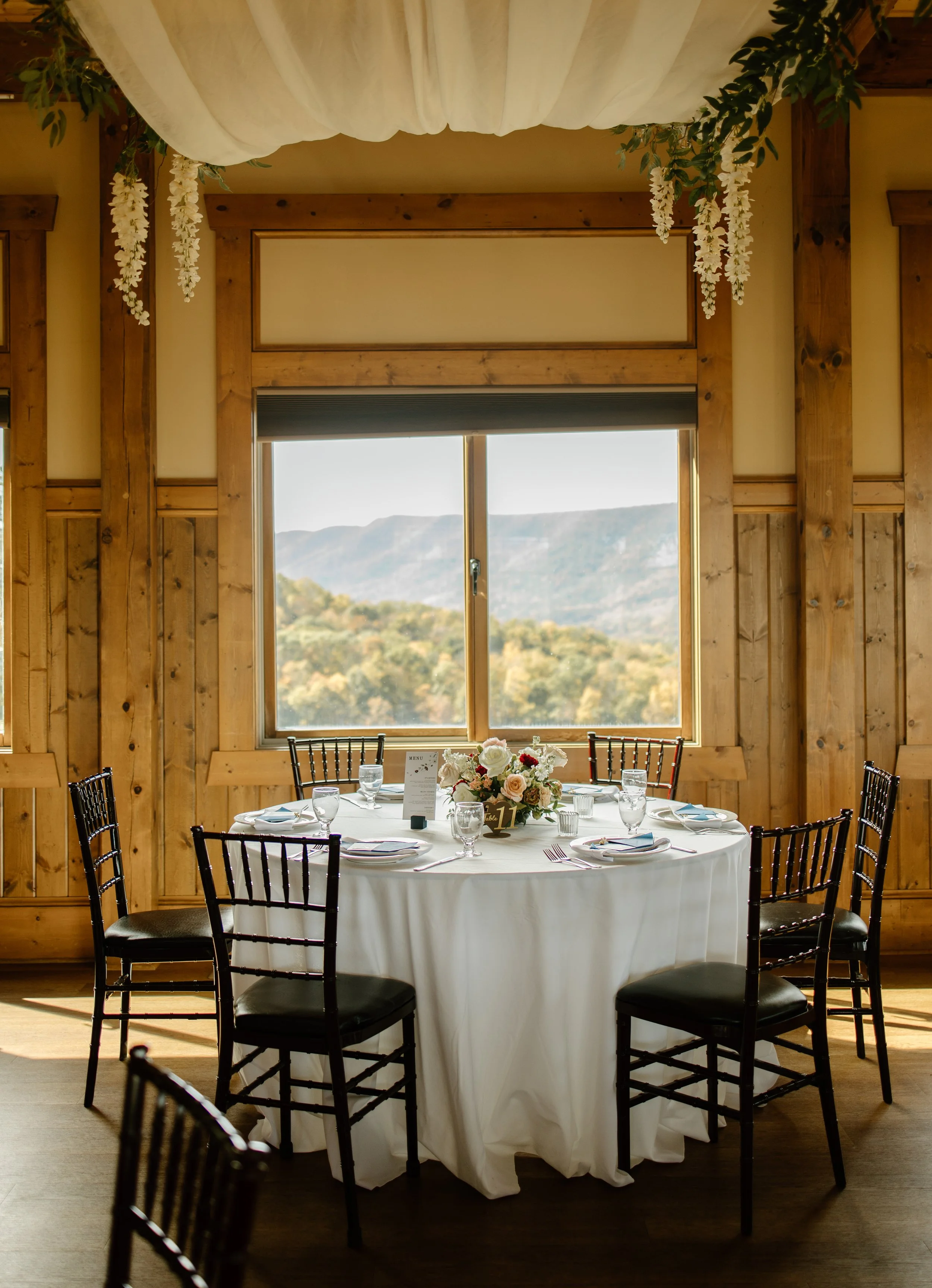 autumn fall floral flower centerpiece wedding reception house mountain inn irvine estate