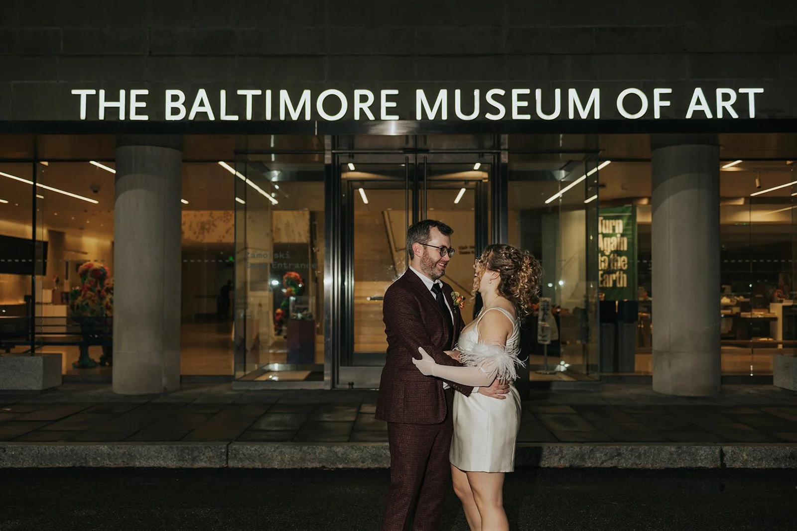 bride groom wedding reception baltimore museum of art sculpture garden