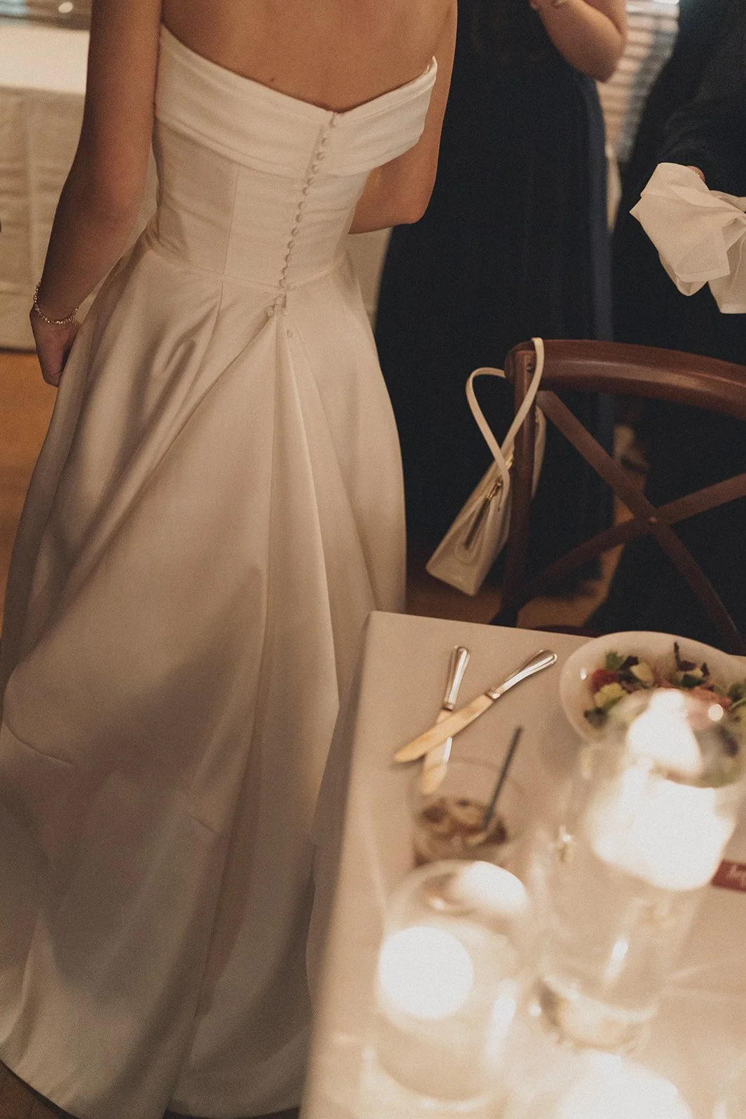WEDDING RECEPTION CANDLELIGHT BRIDAL GOWN OLD TOWN ALEXANDRIA VIRGINIA