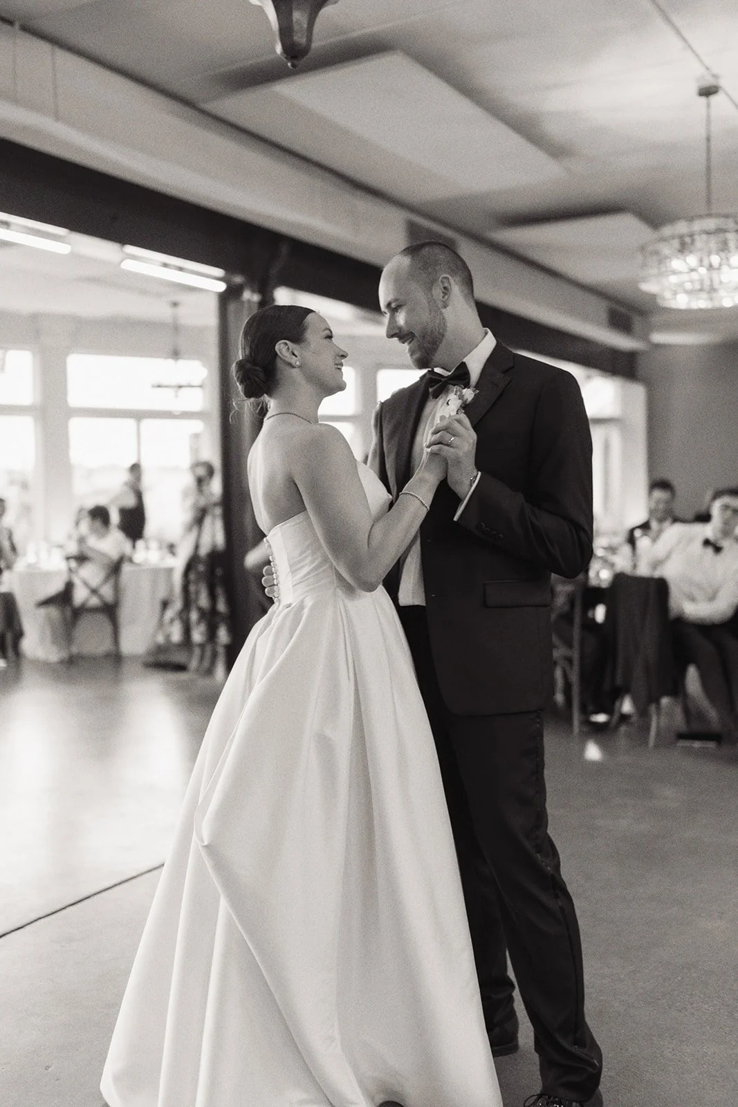 BRIDE GROOM DANCING WEDDING RECEPTION STONE TOWER WINERY VENUE