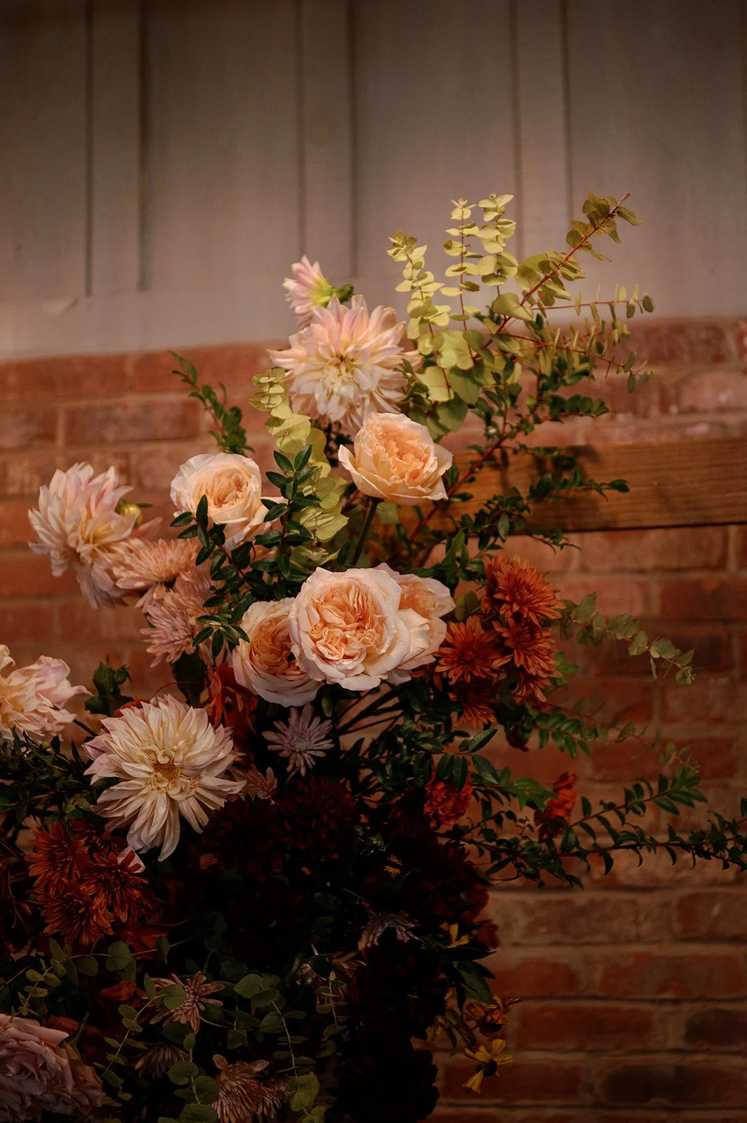 flower floral arrangement wedding arch autumn main street ballroom ellicott city maryland