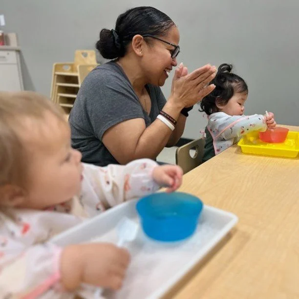 So much fun exploring ice during our sensory play! Waddlers also practiced using spoons to scoop the ice into the bowl!

#daycare #childcare #toddlers #waddlers #preschool #learning #sensory #handeyecoordination #finemotor #fun #babies #ice #winter