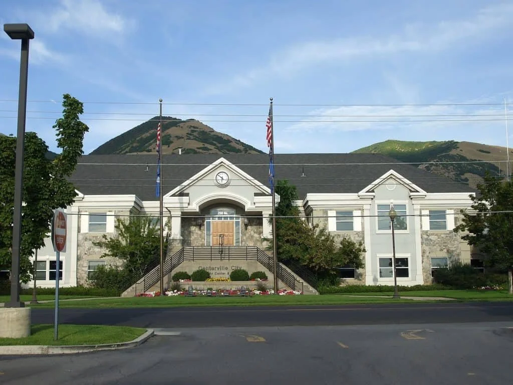 Centerville City Offices building in Centerville, Utah — representing local commercial and residential asphalt paving, repair, and maintenance services. Slate Canyon Asphalt