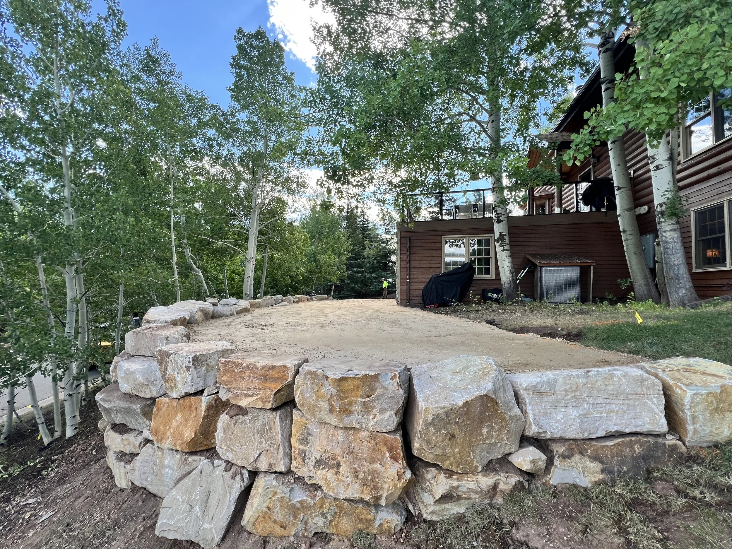 Rock wall supported Driveway, Jeremy Ranch - Park City, Utah