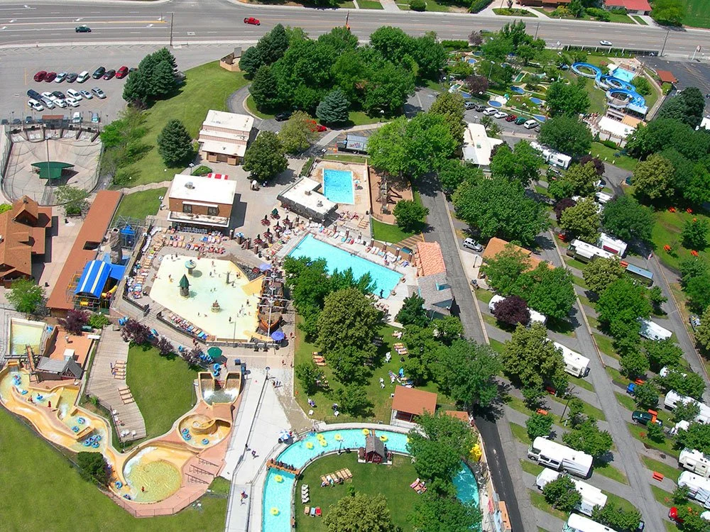 Cherry Hill waterpark in Kaysville Utah, located near residential and commercial areas served by asphalt paving, repair, and maintenance services.
