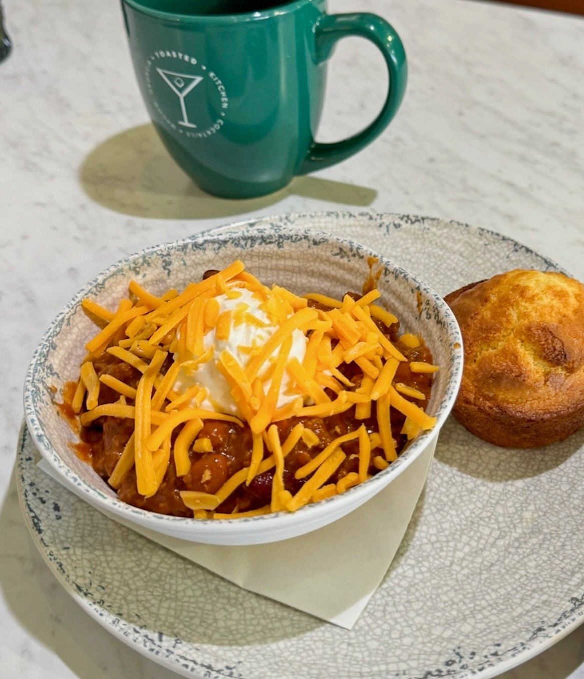 It&rsquo;s not sweater weather without a cozy bowl of chili. Cheese, sour cream, cornbread&hellip; the works. 

Now on our Sweater Weather menu! 🍂🥣