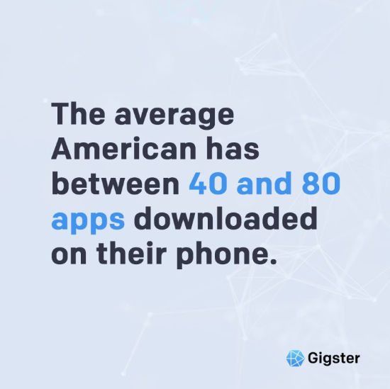 The average American has between 40 and 80 apps downloaded on their phone.