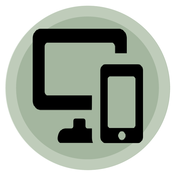 Icon of a computer monitor and a smartphone representing digital devices.