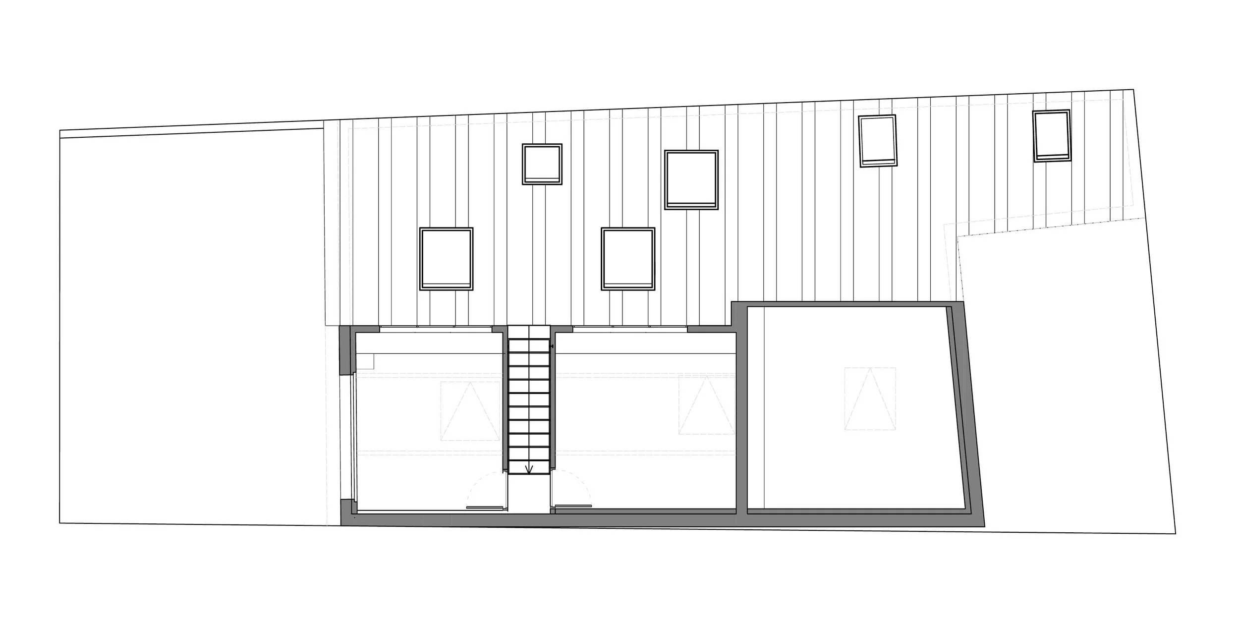 Plan existant R+1 / mezzanine