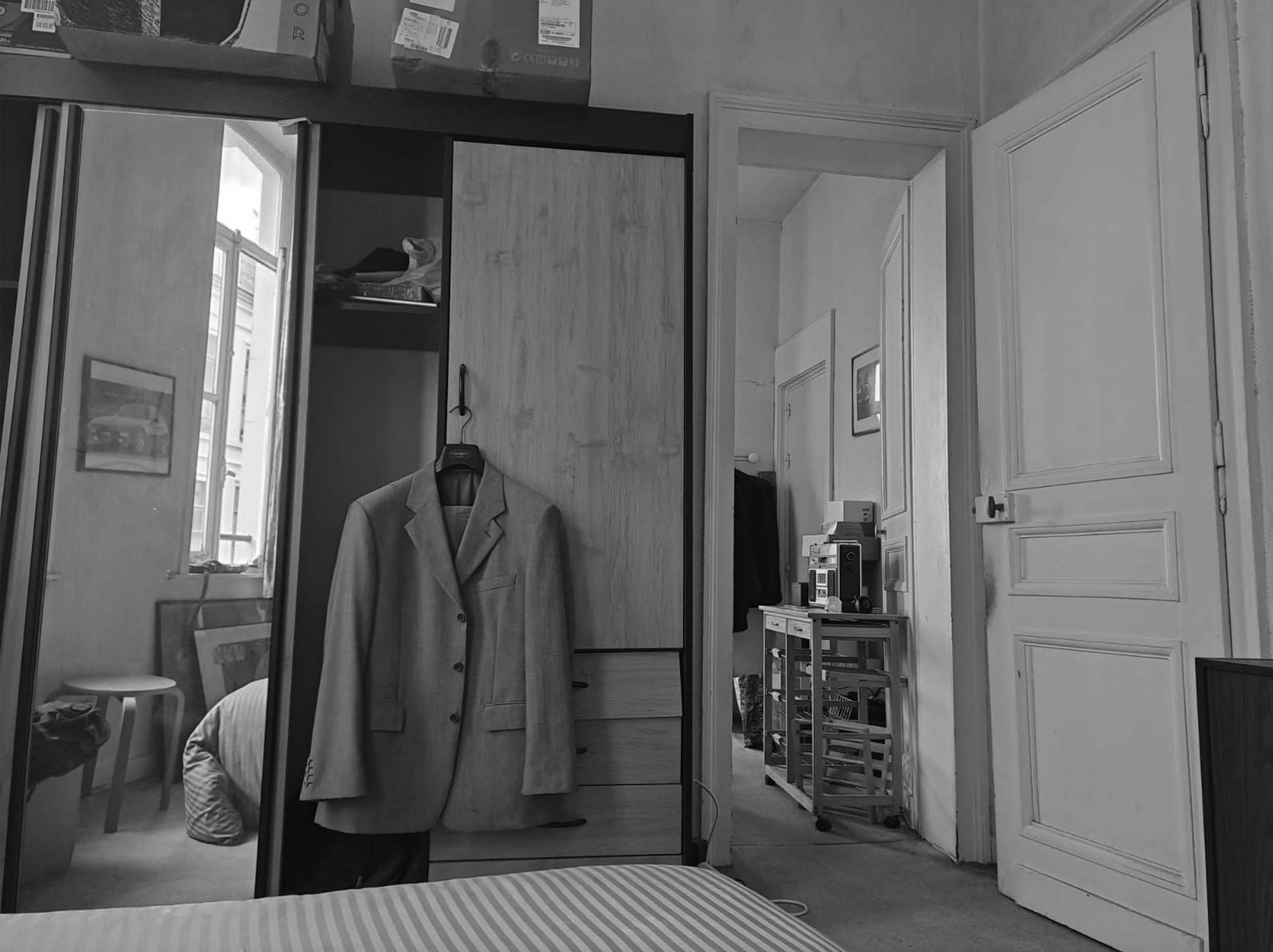 Vue sur l'ancienne chambre à coucher.