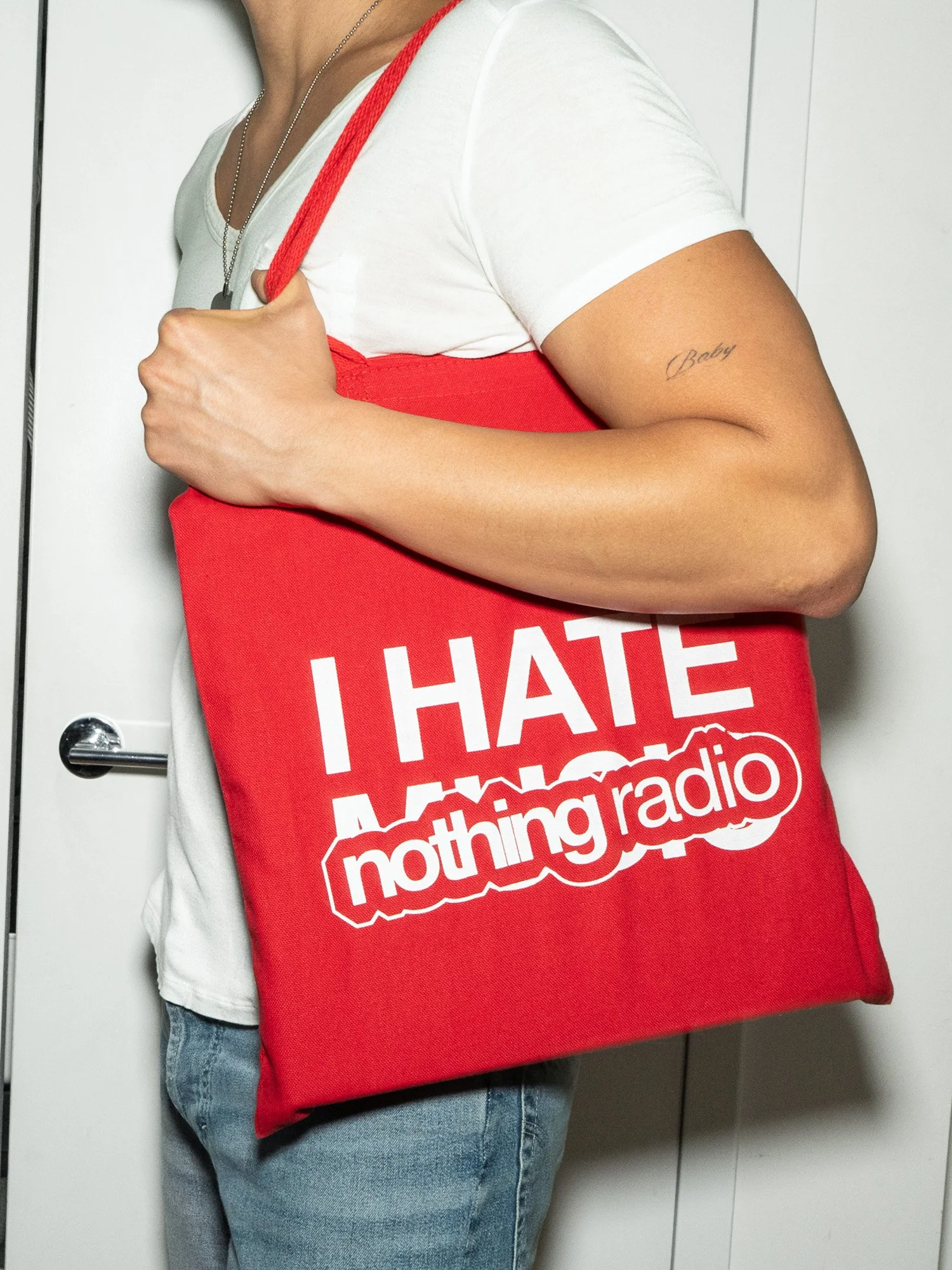 I Hate Music Red Tote