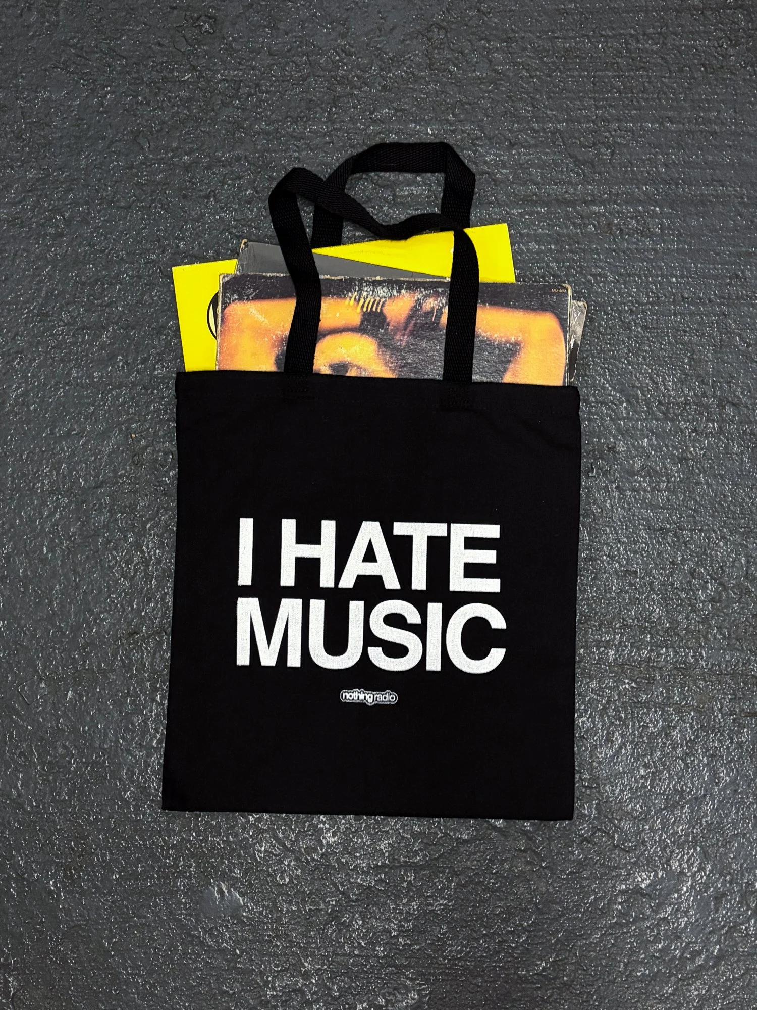 I Hate Music Black Tote