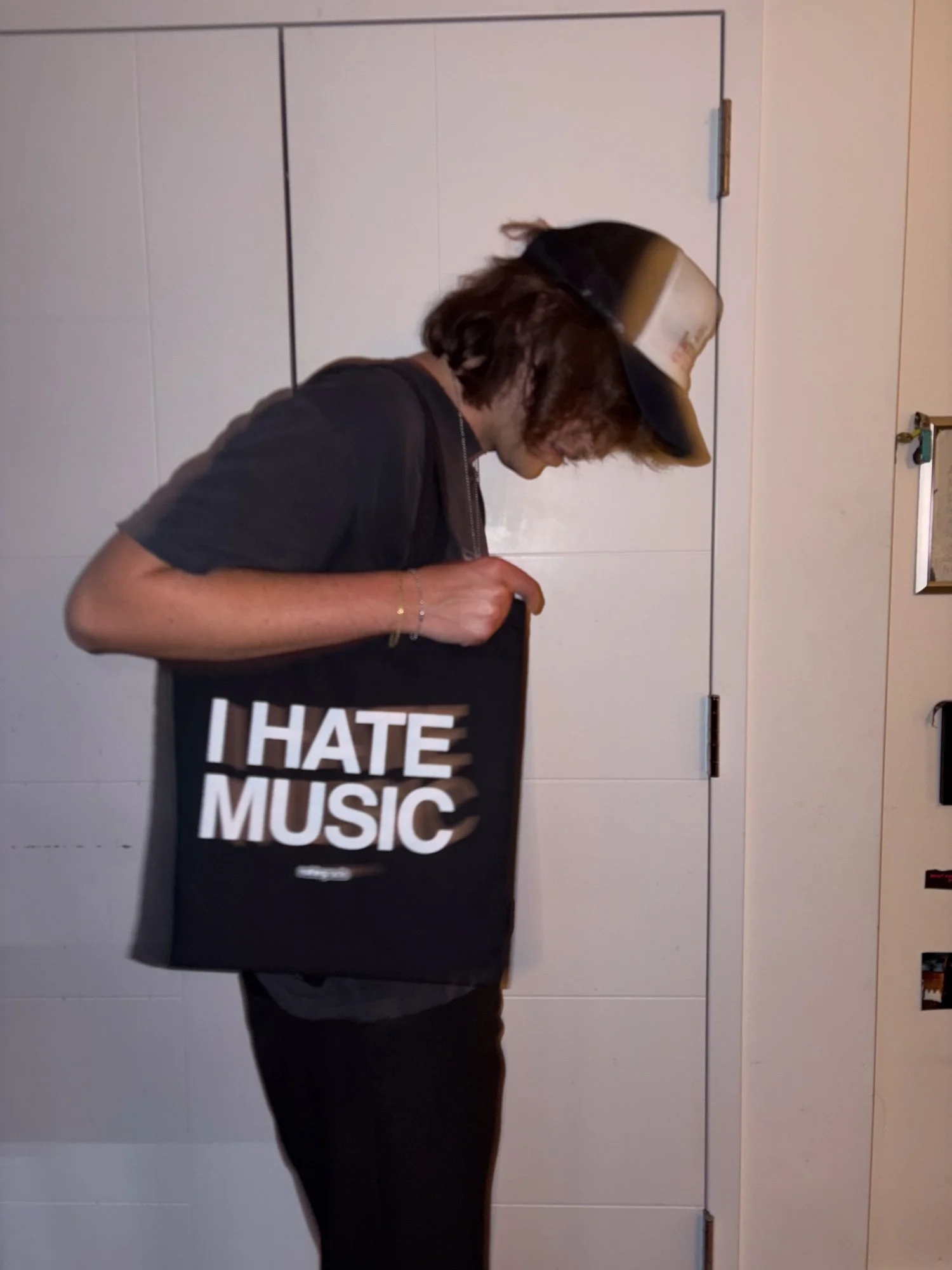 I Hate Music Black Tote