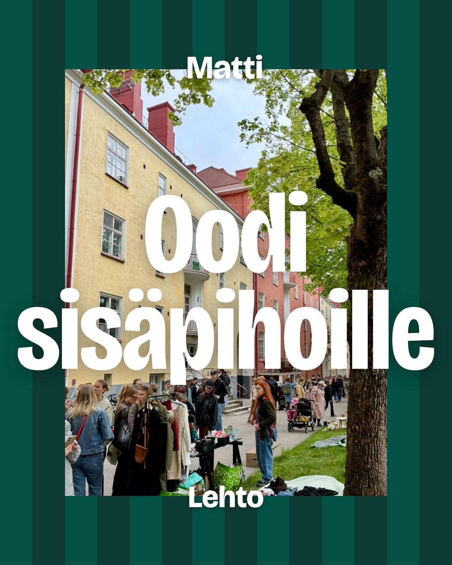🌳🌳 K&auml;vin viikonloppuna Vallilan suurten sis&auml;pihojen kirpparilla. Ja niin k&auml;vi moni muukin. Oli ihanaa t&ouml;rm&auml;t&auml; tuttuihin, vaihdella kuulumisia sek&auml; fiilistell&auml; Apinalinnaa ja muita sis&auml;pihoja. (Ja jos tun