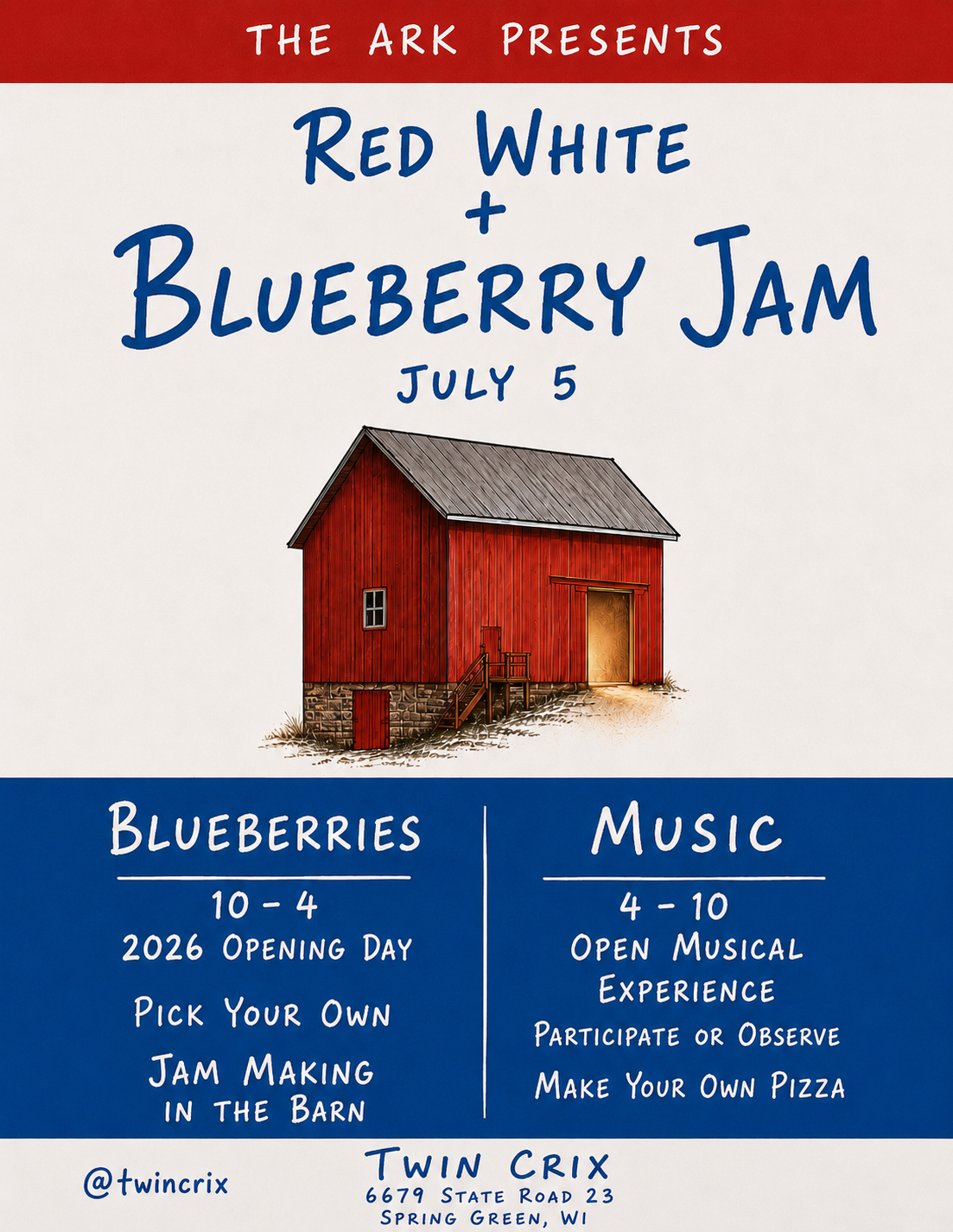 Red White and Blueberry Jam
