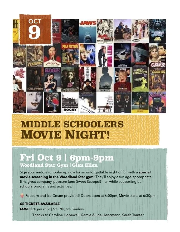 MIDDLE SCHOOLERS MOVIE NIGHT!