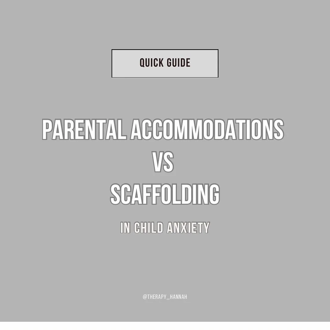 The way we respond to anxiety matters &mdash; and these two approaches have very different outcomes.

🔸 Accommodations
Purpose: Reduce immediate distress.
 What it looks like:
Letting your child avoid an anxiety trigger

Doing tasks for them

Changi