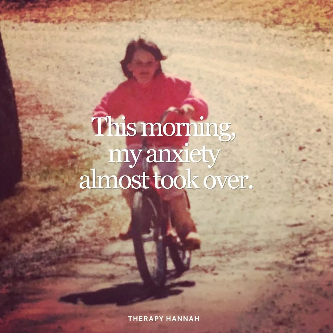 This morning, my anxiety tried to take over.

My daughter rode off on her bike&hellip;
 and suddenly she was gone.

My brain went straight to:
 What if something&rsquo;s wrong?

But instead of reacting, I paused.
 Slowed down.
 Focused on what&rsquo;