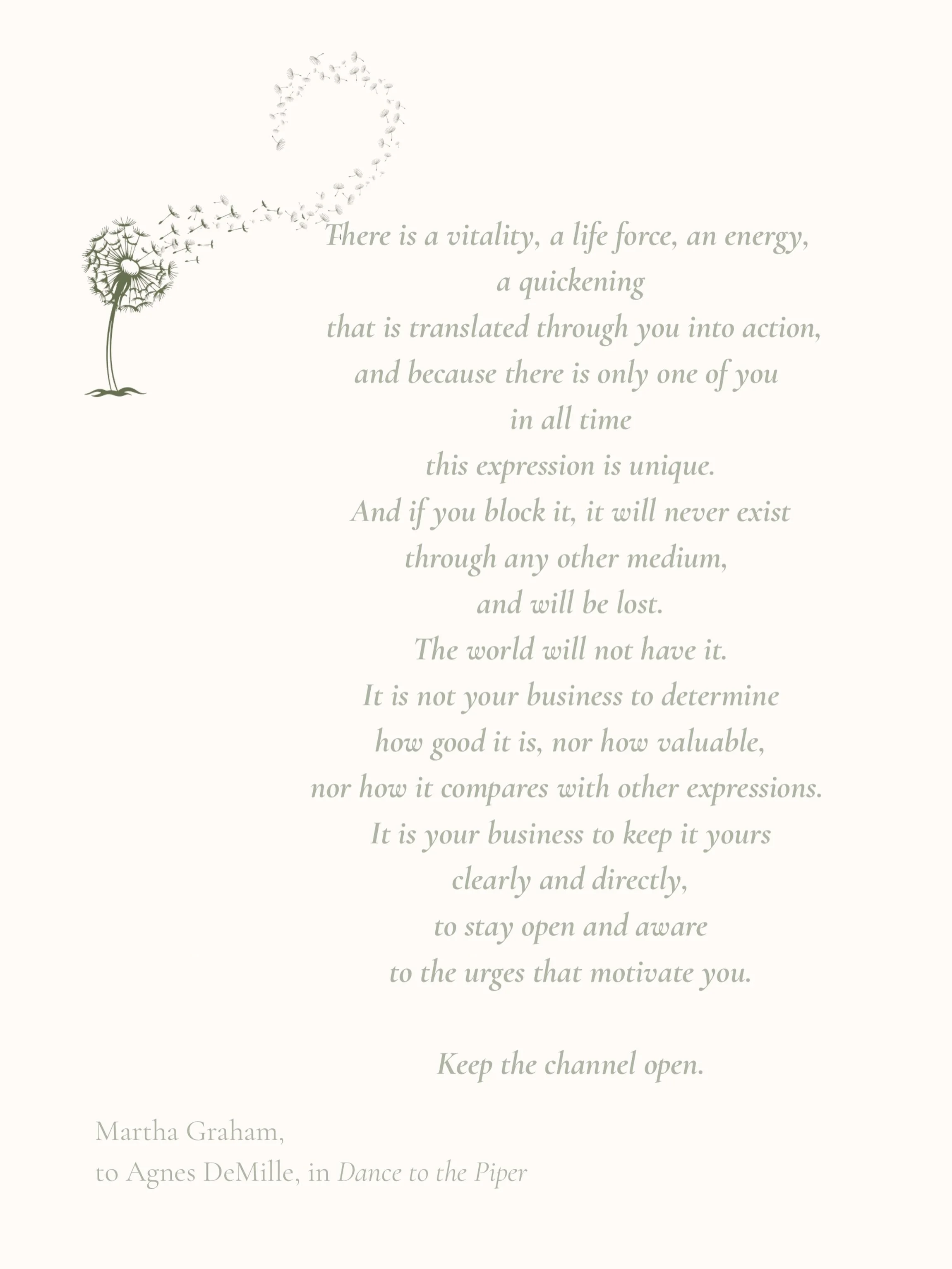 You were not meant to create like anyone else. 

Your voice, your energy, your perspective - it only exists once. 
Stop measuring it. Start expressing it. 

Keep the channel open. ✨